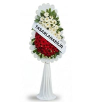 Premium Tek Katlı Kırmızı Beyaz Nikah Düğün Açılış Çelengi