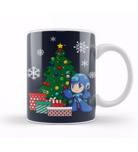 Mega Man Around The Christmas Tree Kupa Bardak Porselen