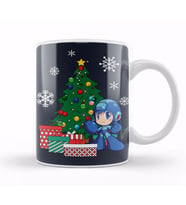 Mega Man Around The Christmas Tree Kupa Bardak Porselen