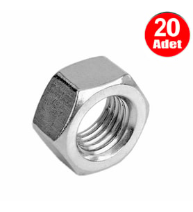 Aletçantam M5 Somun Dın 934 Beyaz Galvanizli Somun -20 Adet