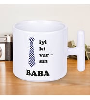 İyi Ki Varsın BABA Yazılı Babalar Gününe Özel Hediyelik T Kupa