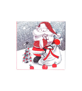 Yılbaşı Noel Baba ve Çam Ağacı Motifli Hediye Kutusu 8x6 cm