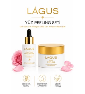 Yüz Peeling Seti LÁGUS Gül Tozlu Cilt Yenileyici ve Ölü Deri Arındırıcı Bakım Seti