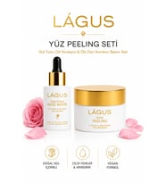 Yüz Peeling Seti LÁGUS Gül Tozlu Cilt Yenileyici ve Ölü Deri Arındırıcı Bakım Seti