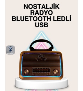 Ahşap Nostaljik Radyo Bluetooth Usb Sd Kart Destekli - Lisinya