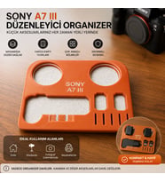 Sony A7 III Kamera Aksesuar Düzenleyici Organizer – Hafıza Kartı & Ekipman Standı