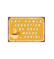 Çay ve Kahve Tasarımlı Ahşap Poster