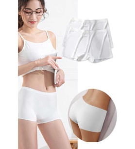 2 Adet Kadın Dikişsiz Görünmez İz Yapmaz Mini Şort Boxer Beyaz