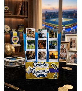 Fenerbahçeli Babaya Hediye Fotoğraflı Anı Buketi - Babalar Günü Hediyesi