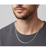Erkek İnce Çelik Kolye 1mm (Gümüş)