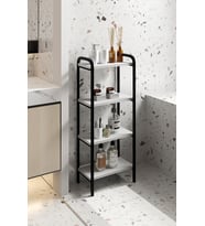 Miyo Banyo Düzenleyici Mutfak Rafı Banyo Dolabı Çok Amaçlı Dolap 4 Katlı Metal Mutfak Düzenleyici (Beyaz)