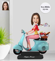 Kişiye Özel Mortorcu Kadın Ahşap Eco Biblo -3