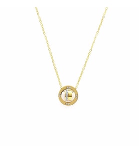 Üçlü Halka Tasarım Gold Renk Çelik Kadın Kolye (Çok Renkli)