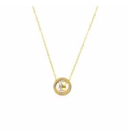 Üçlü Halka Tasarım Gold Renk Çelik Kadın Kolye (Çok Renkli)