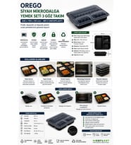 Orego Siyah Mikrodalga Yemek Seti 3 Göz Takım 235x194x50 80'li (Niceplast)