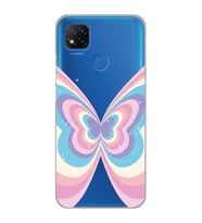Xiaomi Redmi 9C / 10A Uyumlu Renkli Kelebek Tasarımlı Şeffaf Telefon Kılıfı