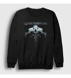 Presmono Unisex Siyah Logo Metal Queensryche Sweatshirt 549621tt
