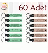 Yeşil & Pudra, Sosyal Sorumluluk Projesine Katkı Hediyesi, 60’lı Set, Kişiye Özgü Yazılı Anahtarlık