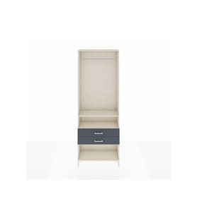 Arges Dolap 2 Raflı 2 Çekmeceli Tek Askılı 88x30x243 Aytaşı-Antrasit