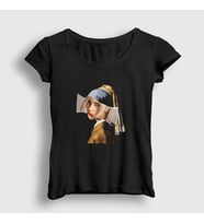 Presmono Kadın Siyah Vermeer V2 Billie Eilish T-Shirt 155078tt