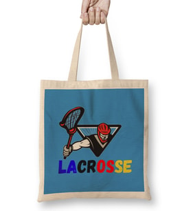 Funny Lacrosse Player Lax Mom Coach Gift Maglietta Bez Çanta Uzun Saplı