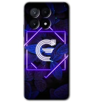 Poco x6 Pro Kılıf HD Desen Baskılı Kılıf - Dark Neon Yaprak G Harfi
