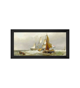 Manzara Temalı Kanvas Tablo 50 x 70 cm Siyah Çerçeve