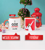 Göz Doktoru Kupa Bardak Turuncu Fotoğraflı