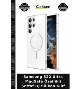 Samsung S22 Ultra MagSafe Özellikli Şeffaf IQ Silikon Kılıf Cep Telefonu Cihaz Kabı