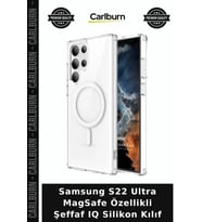Samsung S22 Ultra MagSafe Özellikli Şeffaf IQ Silikon Kılıf Cep Telefonu Cihaz Kabı