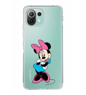 Xiaomi  Mi 11 Lite  Kamera Korumalı Kapak Minnie Mouse Tasarımlı Şeffaf  Kılıf