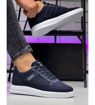 Ghattix Erkek Keten Sneaker Ayakkabı (Lacivert)