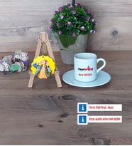 Fizyoterapist Türk Kahvesi Fincanı Ahşap Altlıklı ve Fotoğraflı Ahşap Anahtarlık Hediye Fizyoterapistler Günü Hediyesi (Model 2)