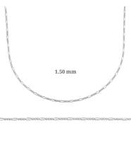 1.50 mm Gümüş Figaro Zincir - 0.40 mikron
