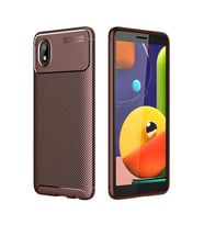 Samsung Galaxy A01 Core Kılıf Esnek Soft Karbon Tasarım Legion Serisi (Kahverengi)