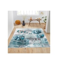 Rovigo Home Dijital Baskı Yıkanabilir Kaymaz Taban Salon Halısı RVG1875-SM266 (Mavi)