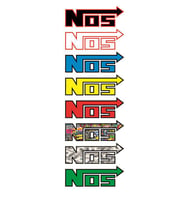 Nos yazılı Sticker Seti  8 Parça Su Geçirmez - Söküldüğünde İz Bırakmaz NOS