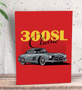 BK Gift Klasik Araç Tasarımlı Dekoratif Mini Kanvas Tablo 15x20cm-2