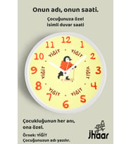 İsme Özel Gözlüklü Kaykaylı Penguen Çocuk Odası Duvar Saati Orta Boy 30 cm Beyaz Camlı Sessiz