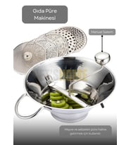 Kollu Püre Makinesi Paslanmaz Mama Yapma Makinesi Çelik Sosluk Yapma Makinesi 30x13,5 cm