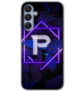 Galaxy A35 Kılıf HD Desen Baskılı Kılıf - Dark Neon Yaprak P Harfi