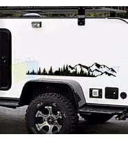 Karavan Çekme Dağ Ağaç Oto Sticker Yapıştırma Modifiye 1 Çift 100 x 17 Cm