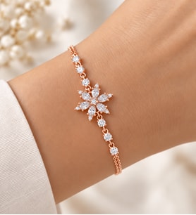 925 Ayar Gümüş Kadın Bileklik Gerçek Ametist Taşlı Beyaz Lotus Çiçeği – LED Kutulu