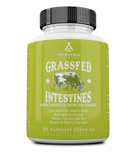 Ancestral Supplements Grass Fed Beef Intestines Stomach 3000mg 180 Capsules Digestion Acid Reflux Gut, Intestine Digestive Health.79.