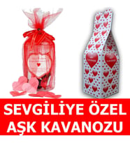 Aşk Kavanozu Kalpli 365 Gün Romantik Aşk Sözleri Sevgiliye Hediye (Kırmızı)