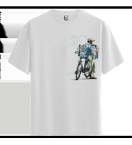 Street Vendor - %100 Pamuklu Erkek Beyaz Tişört - Premium Quality (Siyah - Beyaz)
