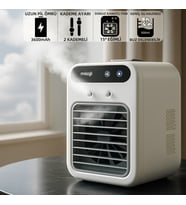 Mioji Mio AC4 3600mAh Taşınabilir Buharlı Buzlu Nemlendirici Hava Soğutucu Vantilatör Fan (Beyaz)