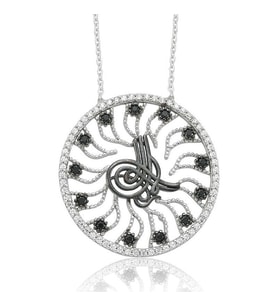 Gümüş Tuğra Bayan Kolye  SL1789