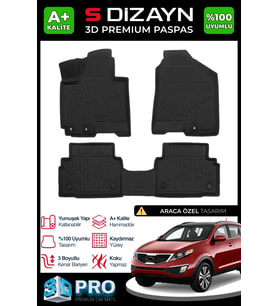 Kia Sportage 3D Pro Havuzlu Paspas 2011-2015 A+ Kalite