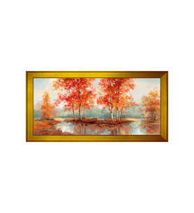 Manzara Temalı Kanvas Tablo 80 x 110 cm Gold Çerçeve
